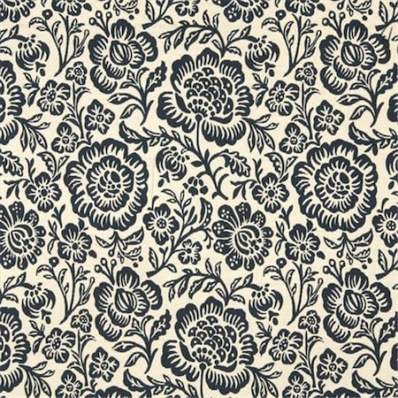 Designer Fabrics <p>Navy blue and beige floral matelasse reversible upholstery fabric by the yard, is an upholste F407